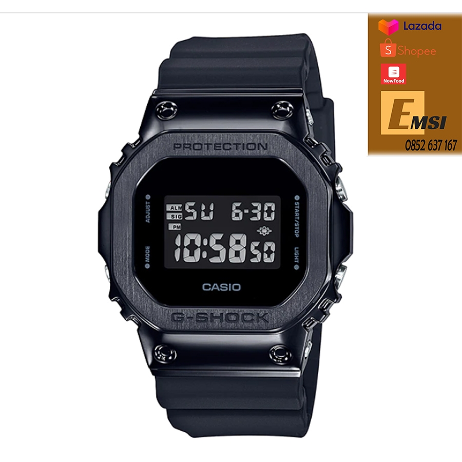 Đồng Hồ Nam Casio G Shock GM-5600B-1DR Dây Nhựa - Vỏ Kim Loại Màu Đen - Thiết Kế Mặt Vuông - Emsi.vn
