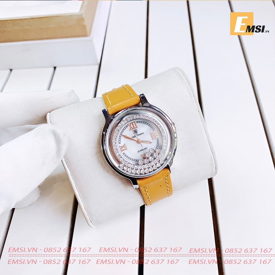 Đồng hồ nữ Chính hãng Royal Crown 3638 dây da cam - Emsi.vn