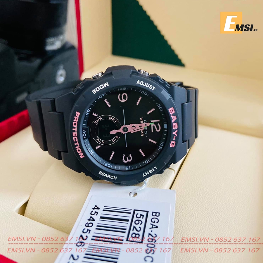 Đồng Hồ Casio Baby G BGA-260SC-1A - Nữ - Dây Nhựa Màu Đen - Chống Nước 100M