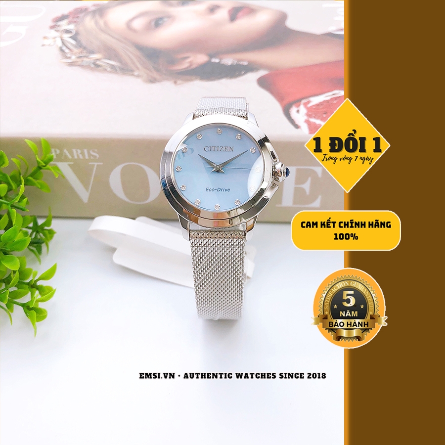 Citizen EM0790-55N - Đồng Hồ Nữ - Eco Drive - Kính Sapphire - Size Mặt 32mm - Bảo Hành 5 Năm - Chính Hãng