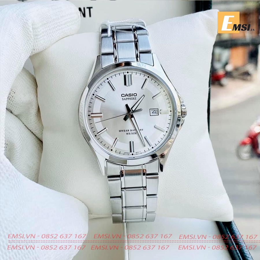 Đồng hồ nam dây kim loại Casio Standard chính hãng MTS-100D-7AVDF -  Kính Sapphire – Quartz (Pin)