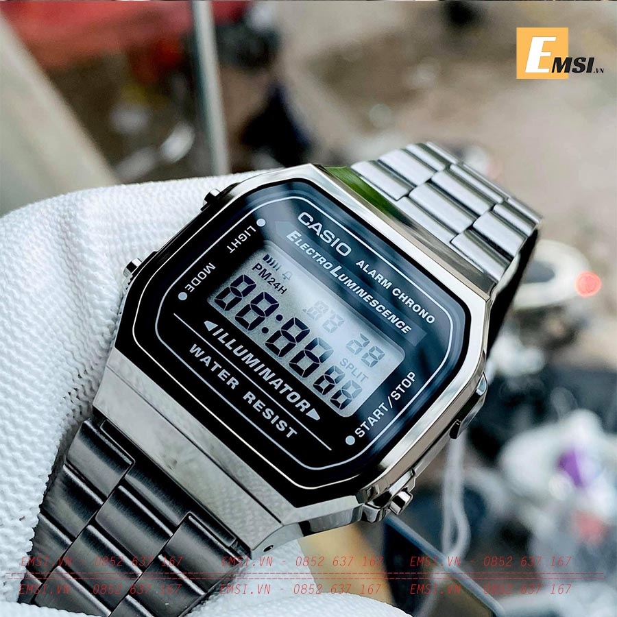 Casio A168WGG-1ADF – Nam – Kính Nhựa – Quartz (Pin) - Chính Hãng Bảo Hành 5 Năm
