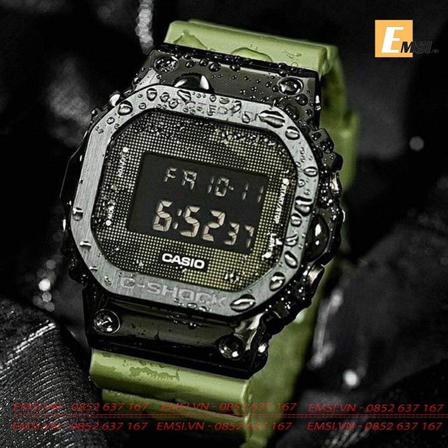 Đồng Hồ Nam Casio G Shock GM-5600B-3DR Dây Nhựa Màu Xanh Rêu - Vỏ Kim Loại - Thiết Kế Mặt Vuông - Emsi.vn