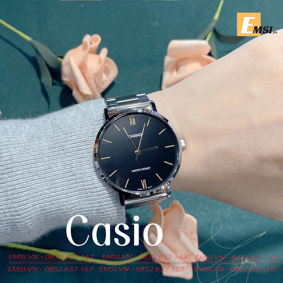 Đồng Hồ Casio Cặp Đôi MTP-VT01D-1BUDF & LTP-VT02D-1AUDF size nữ 30mm, Size nam 40mm EMSI.VN