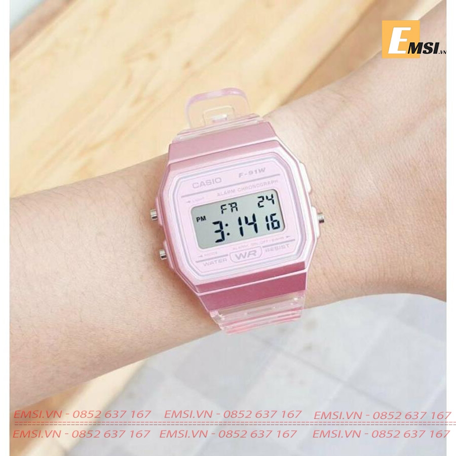 Casio F-91WS-4D - Đồng Hồ Nữ - Pin/Quartz - Kính Nhựa - Size Mặt 35mm EMSI.VN
