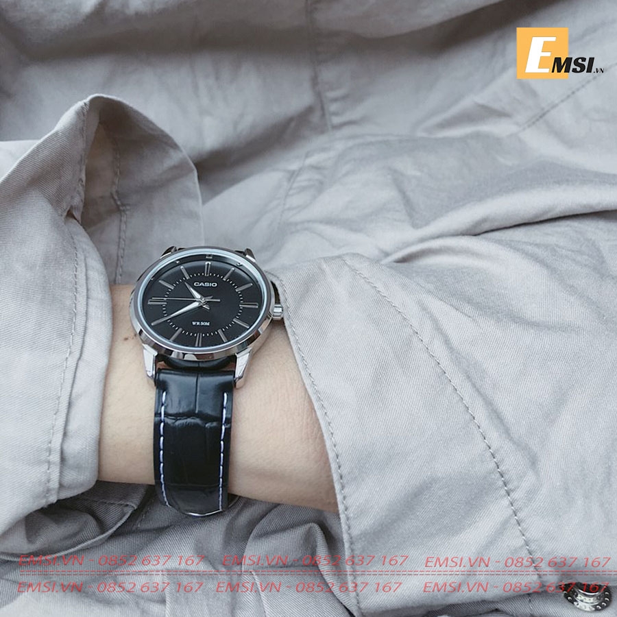 Đồng Hồ Cặp Đôi Casio MTP-1303L-1AVDF Và LTP-1303L-1AVDF - Dây Da, Size mặt Nam 40mm & 30mm EMSI.VN