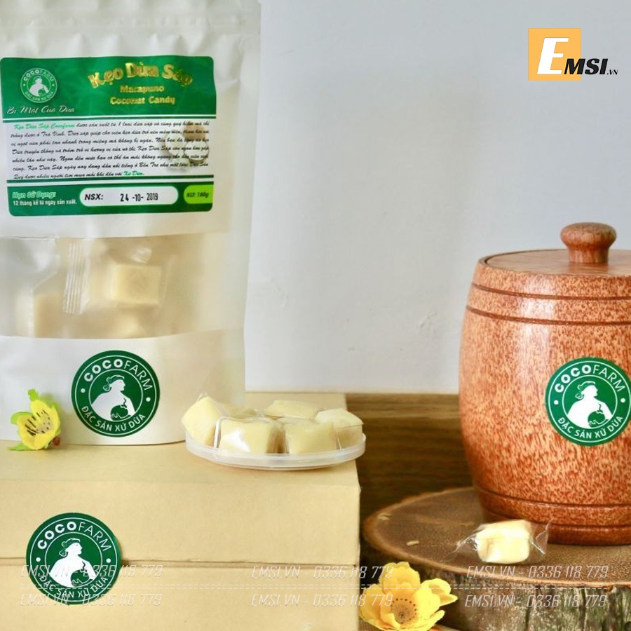 Đặc sản: Kẹo dừa sáp bịch zip 180g