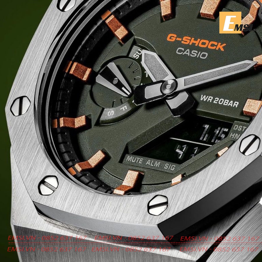 Đồng hồ Nam G-Shock GA-2100HC-4A – Custom AP Royal Oak Green Orange Special – 20ATM EMSI.VN