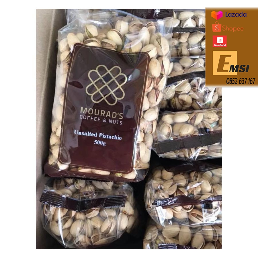 Hạt dẻ cười không muối Mourads Unsalted Pistachio 500g của Úc