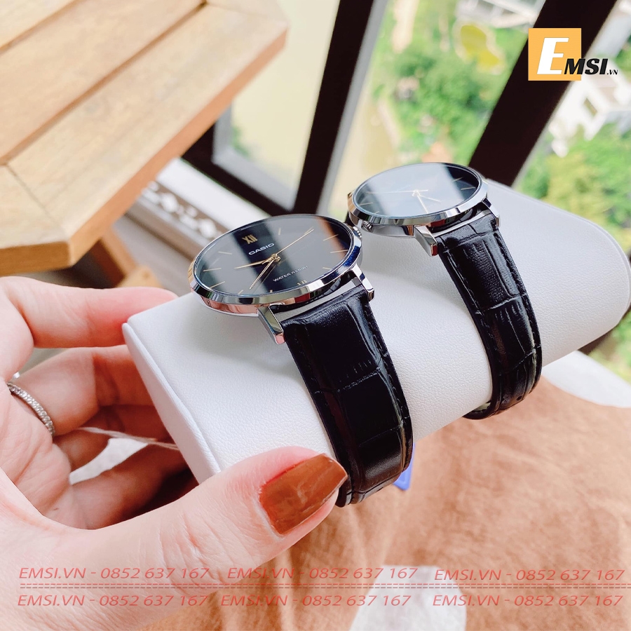 Đồng Hồ Casio Cặp Đôi MTP-VT01L-1BUDF & LTP-VT01L-1BUDF Dây Da - Mặt La Mã - Chống Nước EMSI.VN