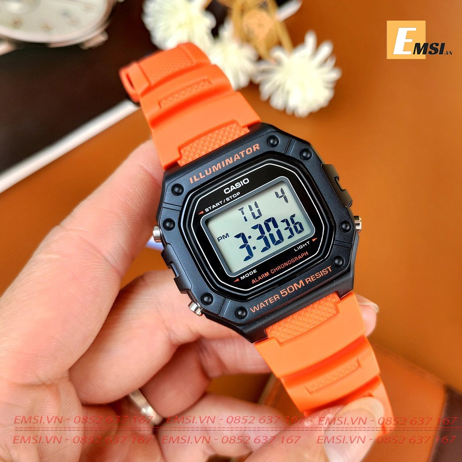 Đồng Hồ Casio Cặp Đôi W-218H-4B2VDF & LA-20WH-9ADF Size đồng hồ casio nam 43,2mm , size đồng hồ Casio nữ 30,4mm EMSI.VN
