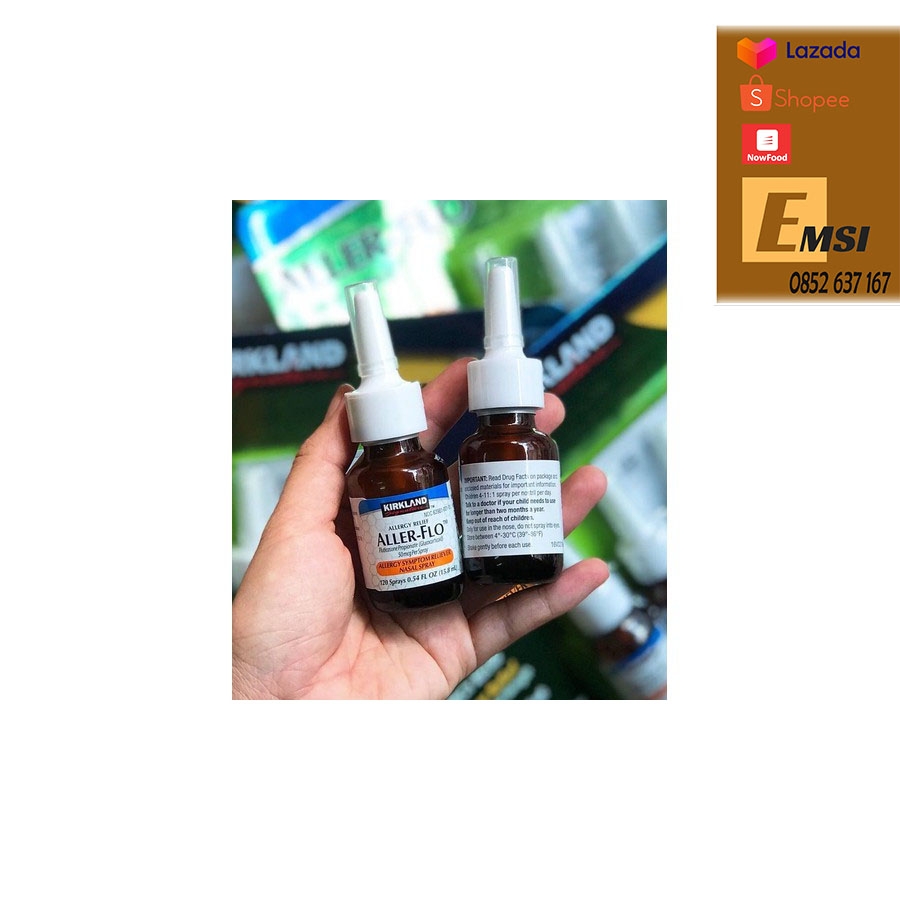 Thực phẩm chức năng Thuốc trị viêm xoang Kirkland Aller-Flo bộ 5 lọ chính hãng Mỹ