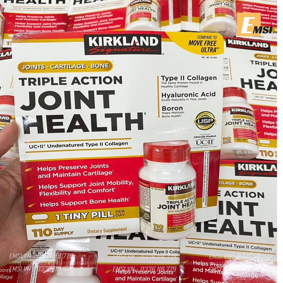 Viên uống UC II hỗ trợ khớp Kirkland Signature Triple Action Joint Health 110 viên