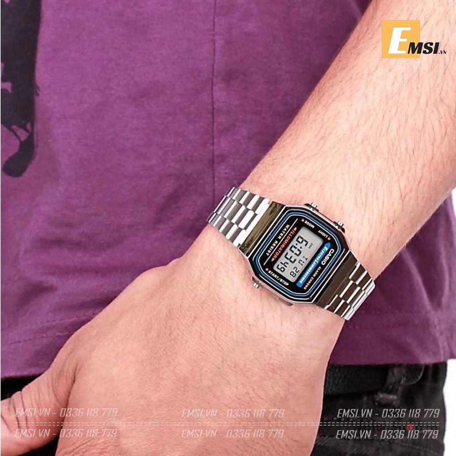 Casio A168WA-1DF - Đồng Hồ Nam - Điện Tử - Kính Nhựa - Size Mặt 36mm - Bảo Hành 5 Năm - Chính Hãng