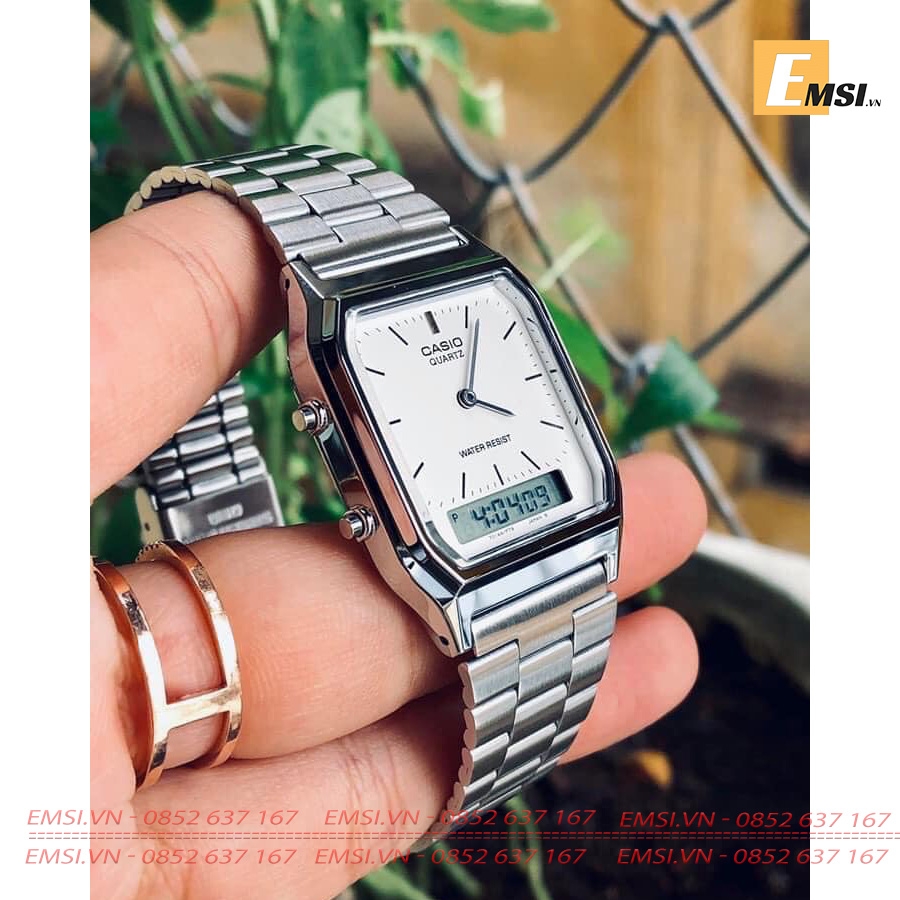 Casio AQ-230A-7D - Đồng Hồ Unisex - Điện Tử - Size Mặt 29.8mm - Kính Nhựa EMSI.VN