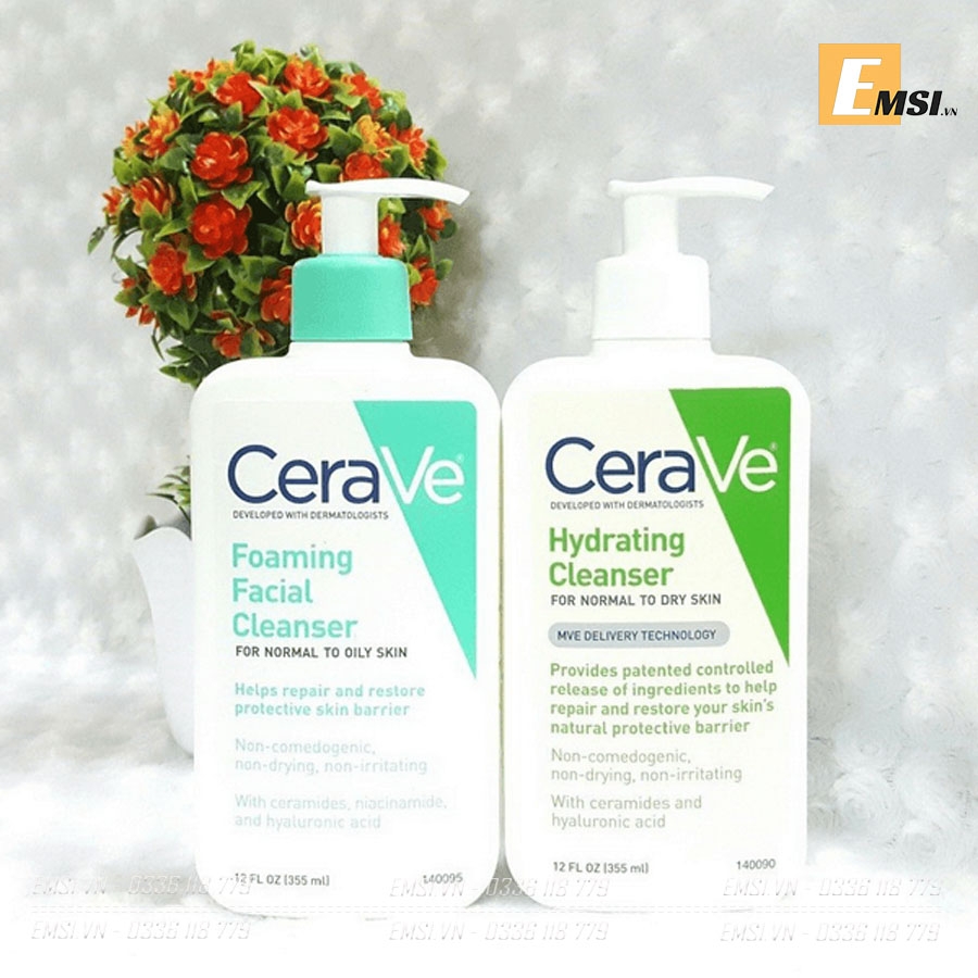 Sữa rửa mặt Cerave cho da khô, da dầu 335ML