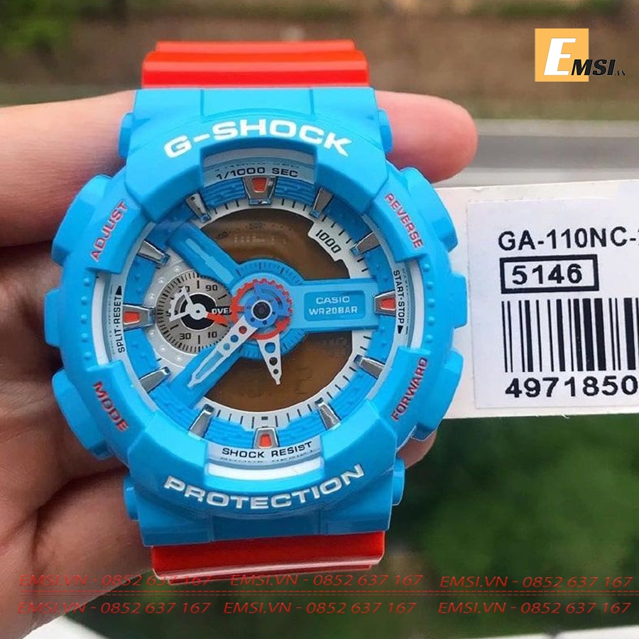 Đồng Hồ Cặp Đôi Casio G-Shock & Baby-G GA-110NC-2ADR & BA-110NC-2ADR Size mặt Nam 51,2mm, Size mặt nữ 43,4mm EMSI.VN