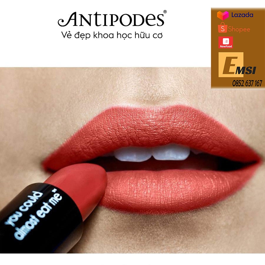 Antipodes Son Môi Thiên Nhiên Màu #6 Đỏ Cam Antipodes Lipstick West Coast Sunset 336 4g
