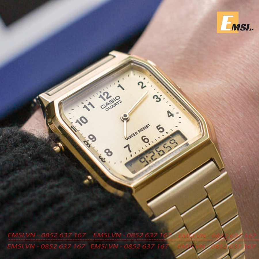 Casio AQ-230GA-9B - Đồng Hồ Nam - Điện Tử - Size Mặt 29.8mm Emsi.vn
