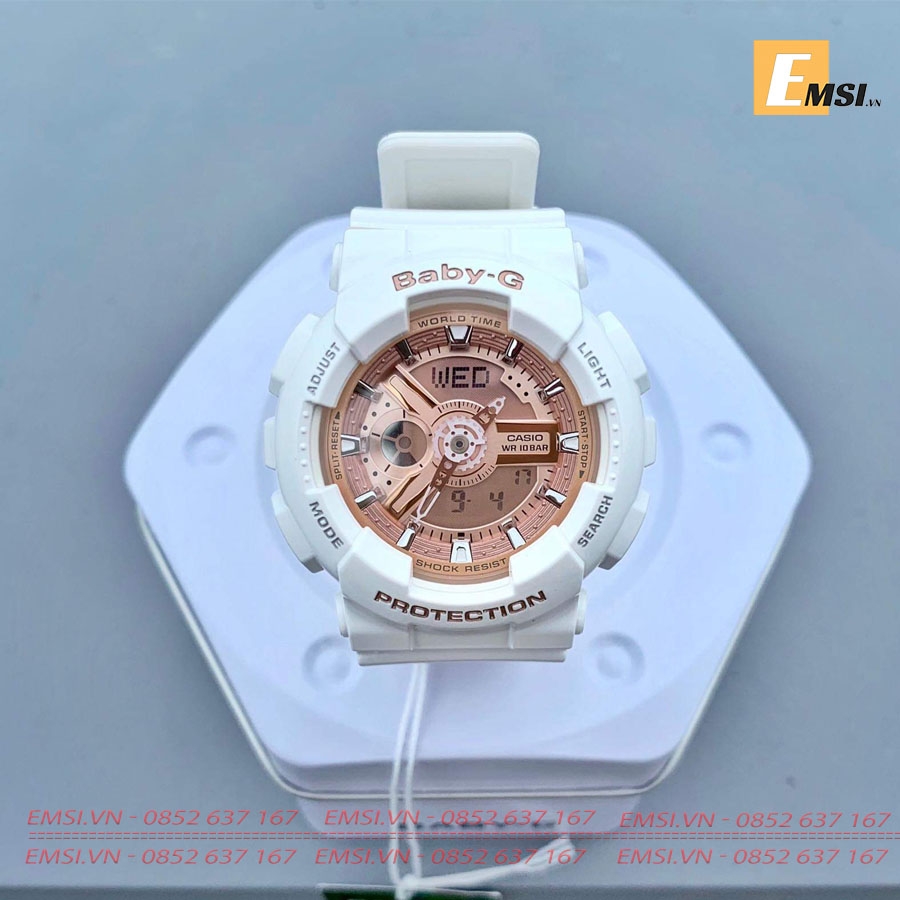 Baby-G BA-110-7A1DR - Đồng Hồ Nữ - Điện Tử - Kính Khoáng - Size Mặt 43.5mm EMSI.VN