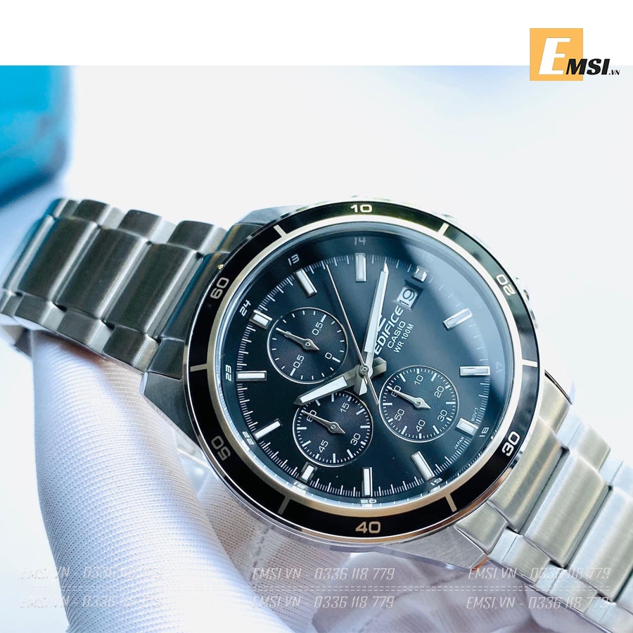 Đồng hồ Nam Casio Edifice EFR-526D-1AV -  Dây kim loại - Mặt đen Viền đen