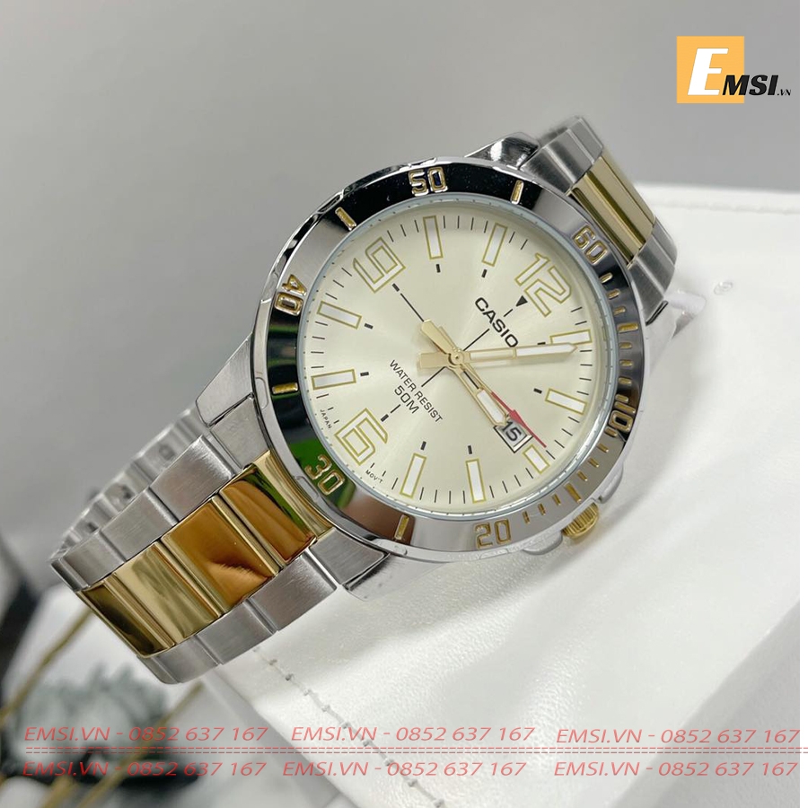 Casio MTP-VD01SG-9B - Đồng Hồ Nam - Pin / Quartz - Kính Khoáng - Size Mặt 45mm EMSI.VN