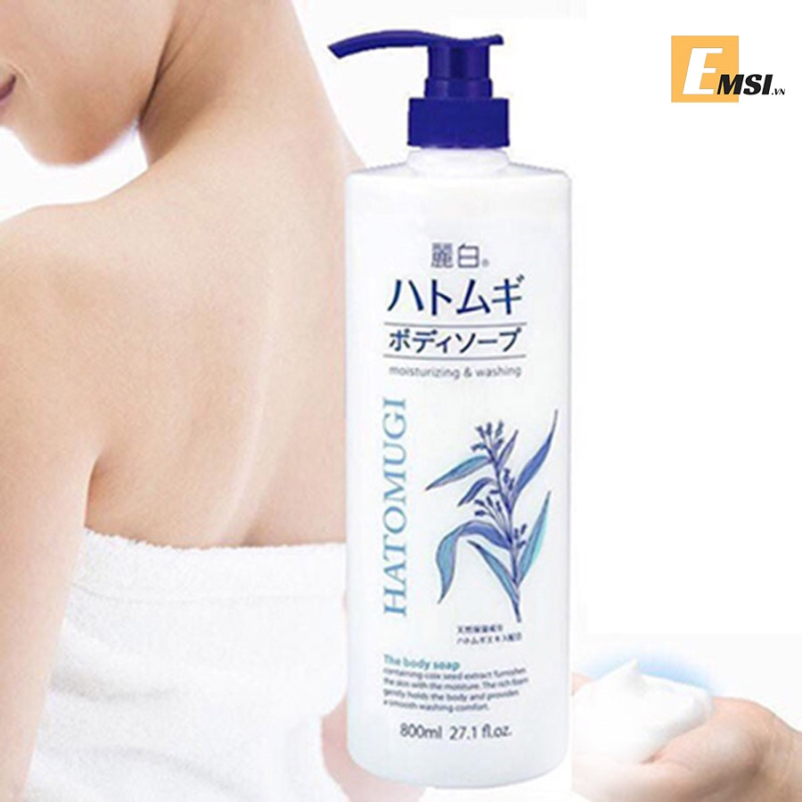 Sữa Tắm Dưỡng Ẩm Trắng Da Hatomugi Nhật 800ml