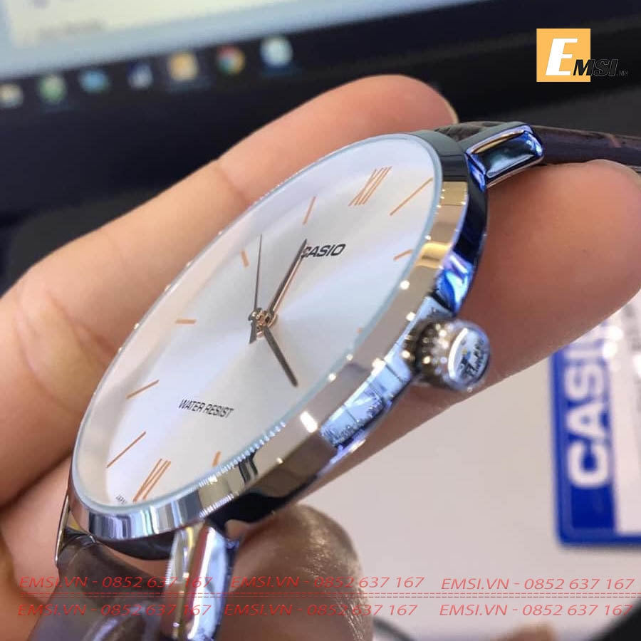 Đồng Hồ Casio Cặp Đôi MTP-VT01L-7B2UDF & LTP-VT01L-7B2UDF Dây Da - Mặt Số La Mã - Chống Nước