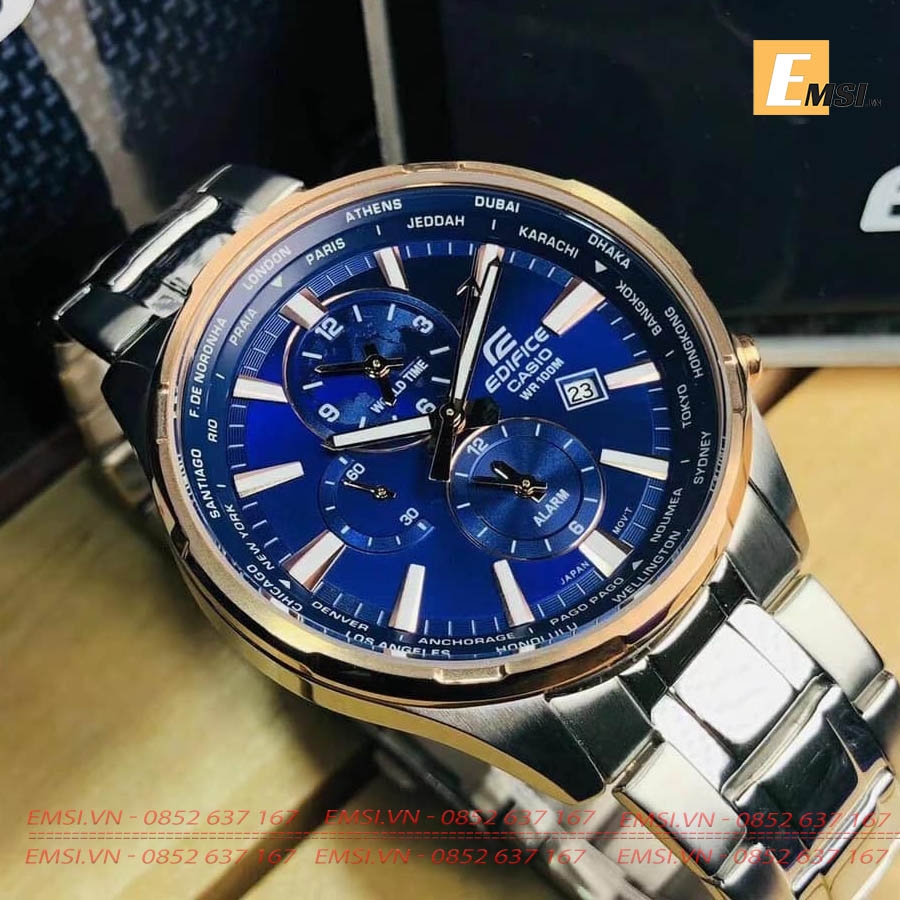 Casio Edifice EFR-304PG-2A - Đồng Hồ Nam - Pin/Quartz - Size Mặt 45mm - Kính Khoáng EMSI.VN