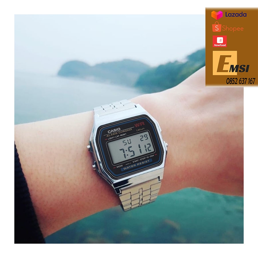 Đồng hồ Casio Nam A159WA-N1DF - 33mm Unisex - Emsi.vn VINTAGE CASIO