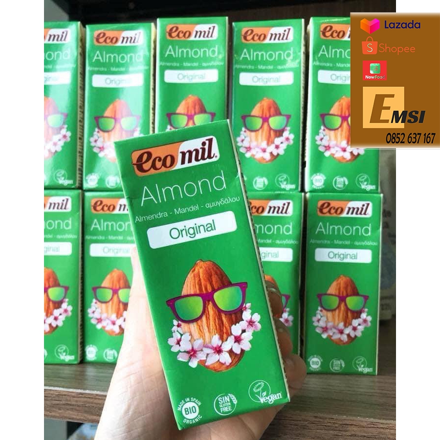 Nước hạnh nhân nguyên chất hữu cơ 200ml -EcoMil