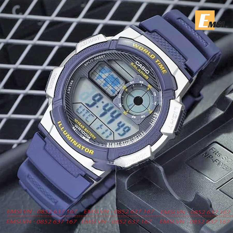 Casio AE-1000W-2A - Đồng Hồ Nam - Điện Tử - Size Mặt 43.8mm - Kính Khoáng EMSI.VN