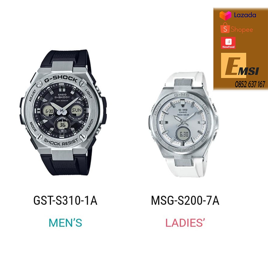 Đồng hồ Casio G-Shock Đôi GST-S310-1A & MSG-S200-7A