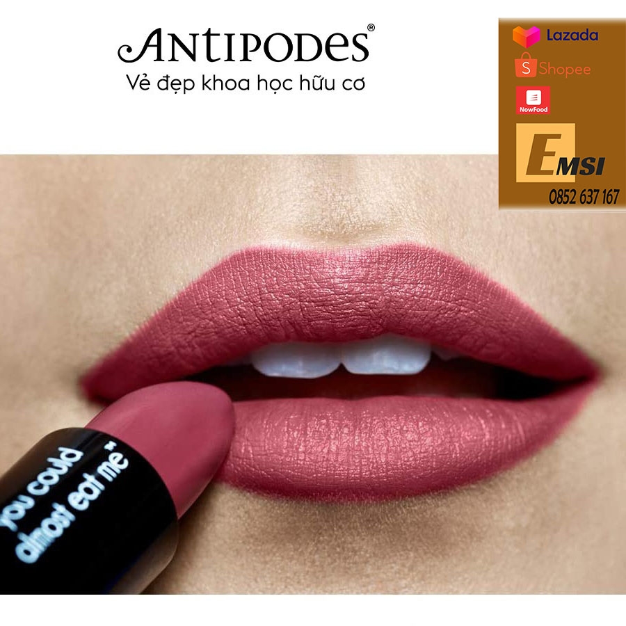 Antipodes Son Môi Thiên Nhiên Màu #10 Đỏ Hồng Antipodes Lipstick Remarkably Red 125 4g