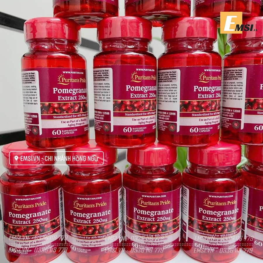 Viên Tinh Chất Lựu Puritan’s Pride Pomegranate 250mg 120 viên.