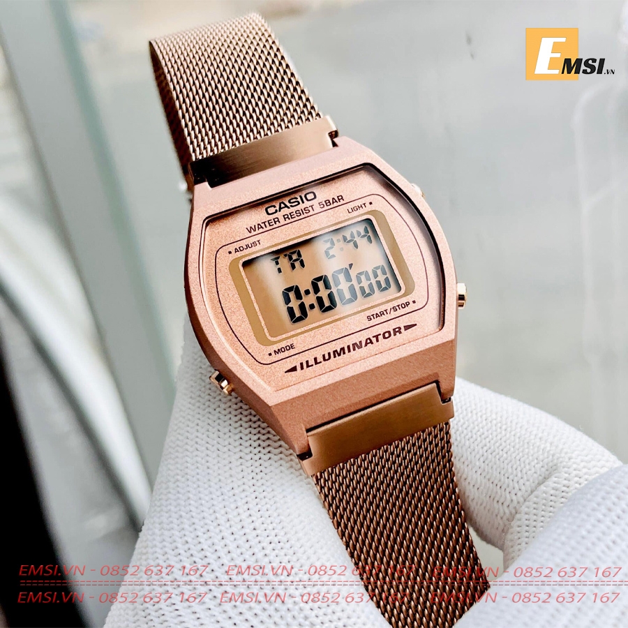Casio B640WMR-5A - Đồng Hồ Nữ - Điện Tử - Kính Nhựa - Size Mặt 35mm EMSI.VN