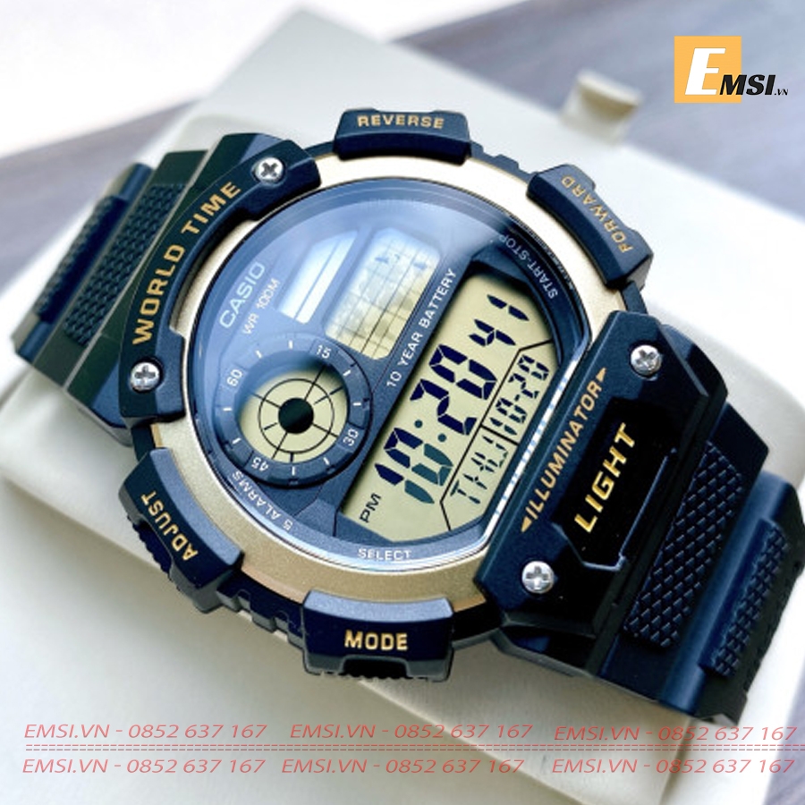 Casio AE-1400WH-9A - Kính nhựa - Đồng hồ nam - Điện Tử - Size mặt 51.4mm EMSI.VN