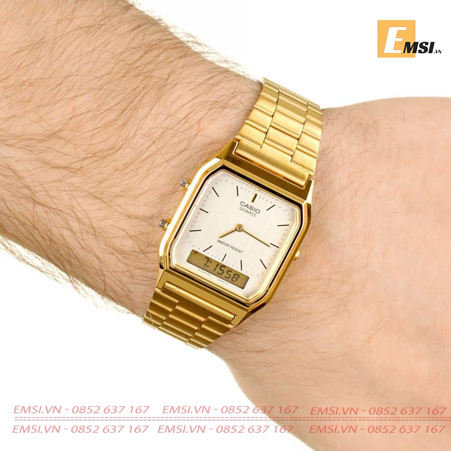 Casio AQ-230GA-9D - Đồng hồ Unisex - Điện Tử - Size mặt 29.8mm - Kính nhựa EMSI.VN