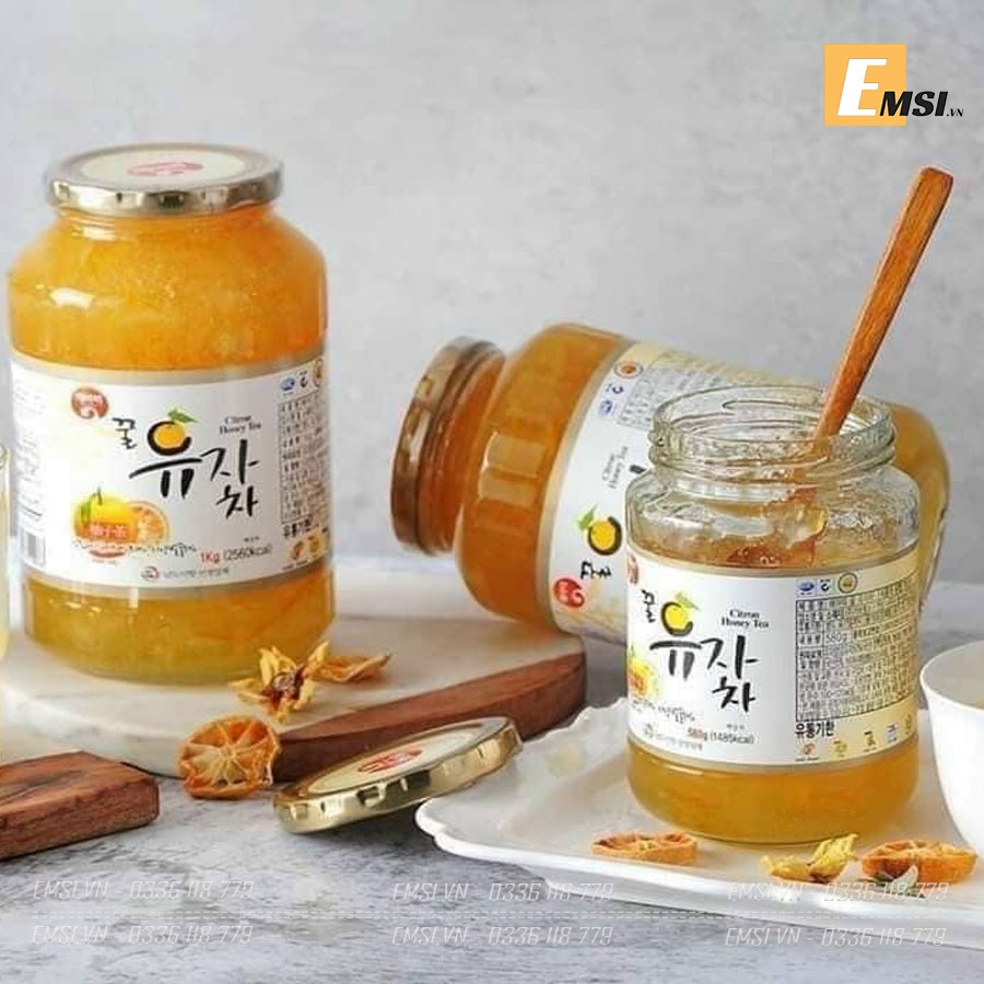 Chanh đào mật ong Hàn Quốc hũ 1kg