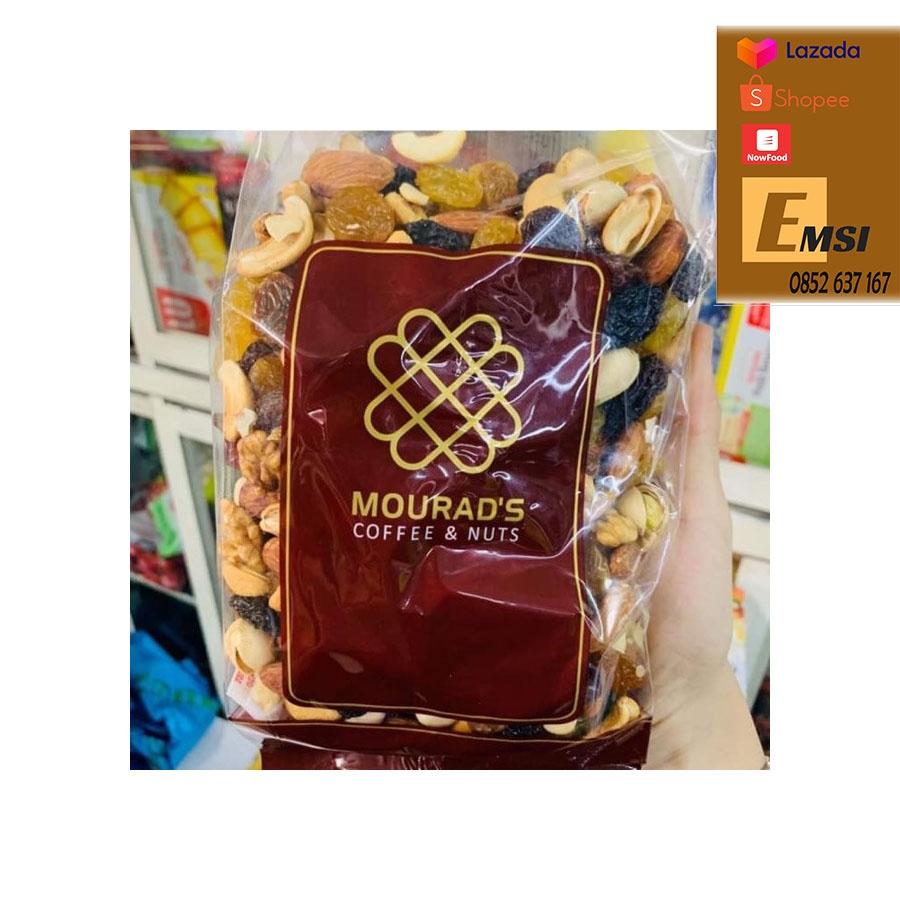 Hạt Dinh Dưỡng Hỗn Hợp Sấy Khô Mourad's Macca hạnh nhân, óc chó, hạt dẻ, hạt diều, nho khô tui 500g