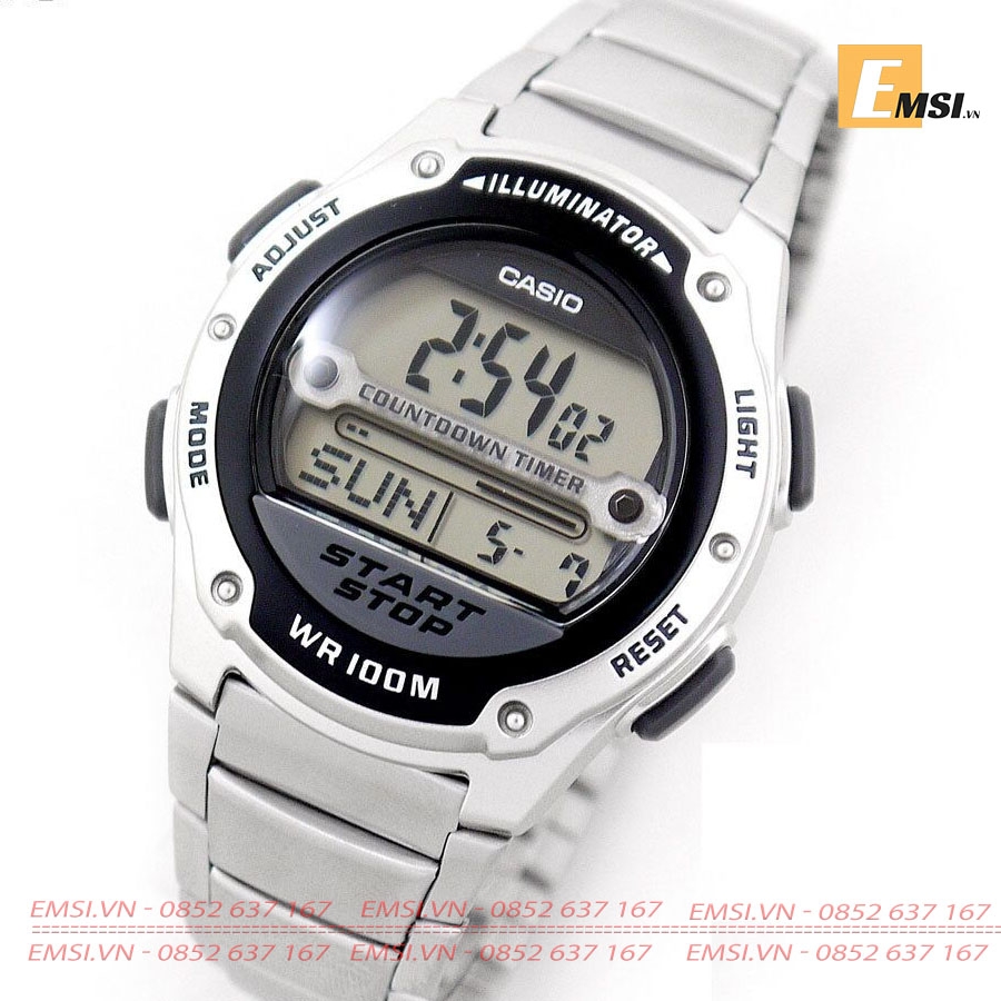 Casio W-756D-1A - Đồng Hồ Nam - Điện Tử - Kính Nhựa - Size Mặt 40.5mm EMSI.VN