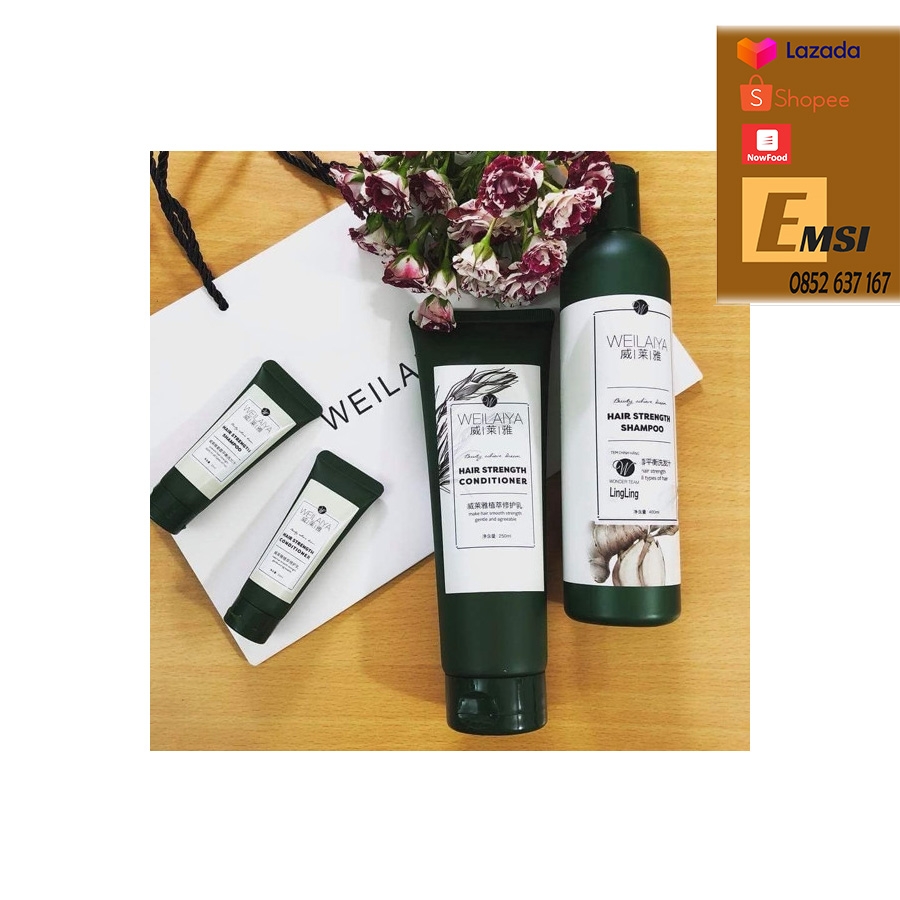 Bộ dầu gội xả chồng rụng kích mọc tóc gừng sả WELLAIYA
