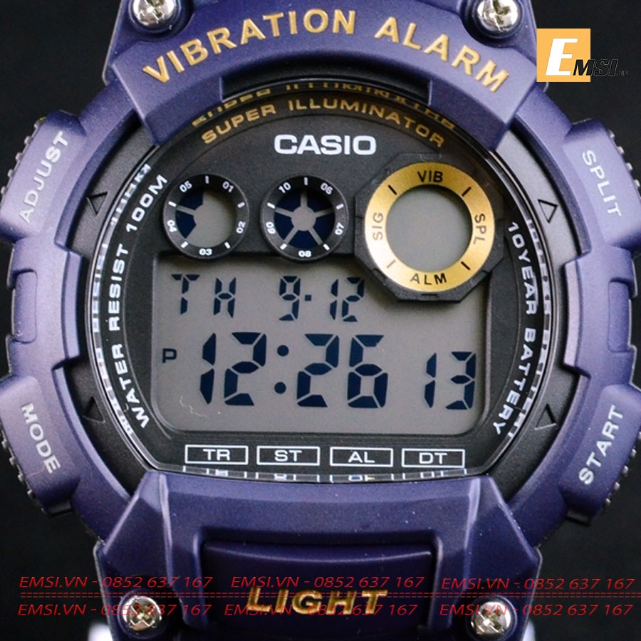 Casio W-735H-2AVDF - Đồng Hồ Nam - Điện Tử - Kính Nhựa - Size Mặt 47mm EMSI.VN