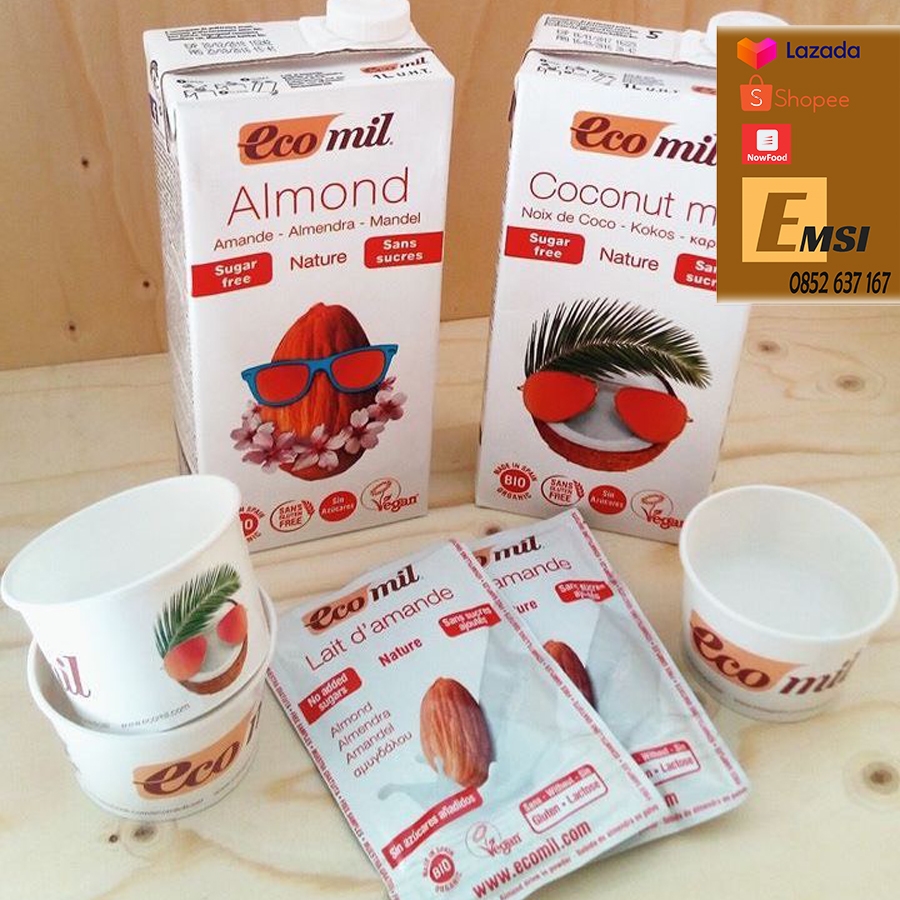 Nước uống từ dừa không đường hữu cơ 1L - ECOMIL