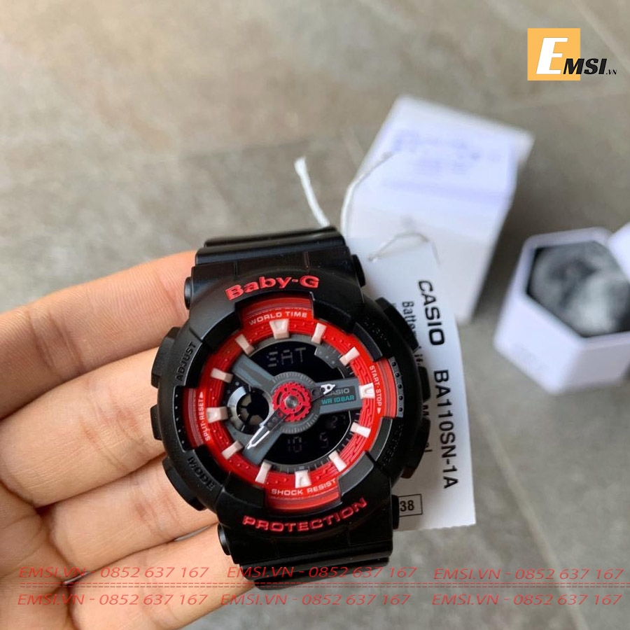 Baby-G BA-110SN-1ADR - Đồng Hồ Nữ - Điện Tử - Kính Khoáng - Size Mặt 43.5mm EMSI.VN