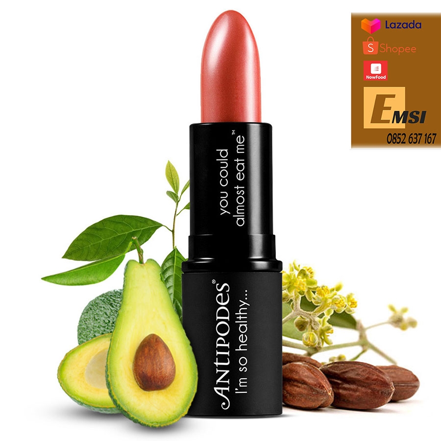 Antipodes Son Môi Thiên Nhiên Màu #8 Hồng Đất Antipodes Lipstick Dusky Sound Pink 135 4g
