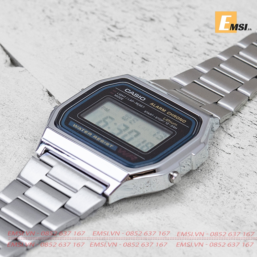 Casio A158WA-1D - Đồng Hồ Unisex - Điện Tử - Kính Nhựa - Size Mặt 36mm EMSI.VN