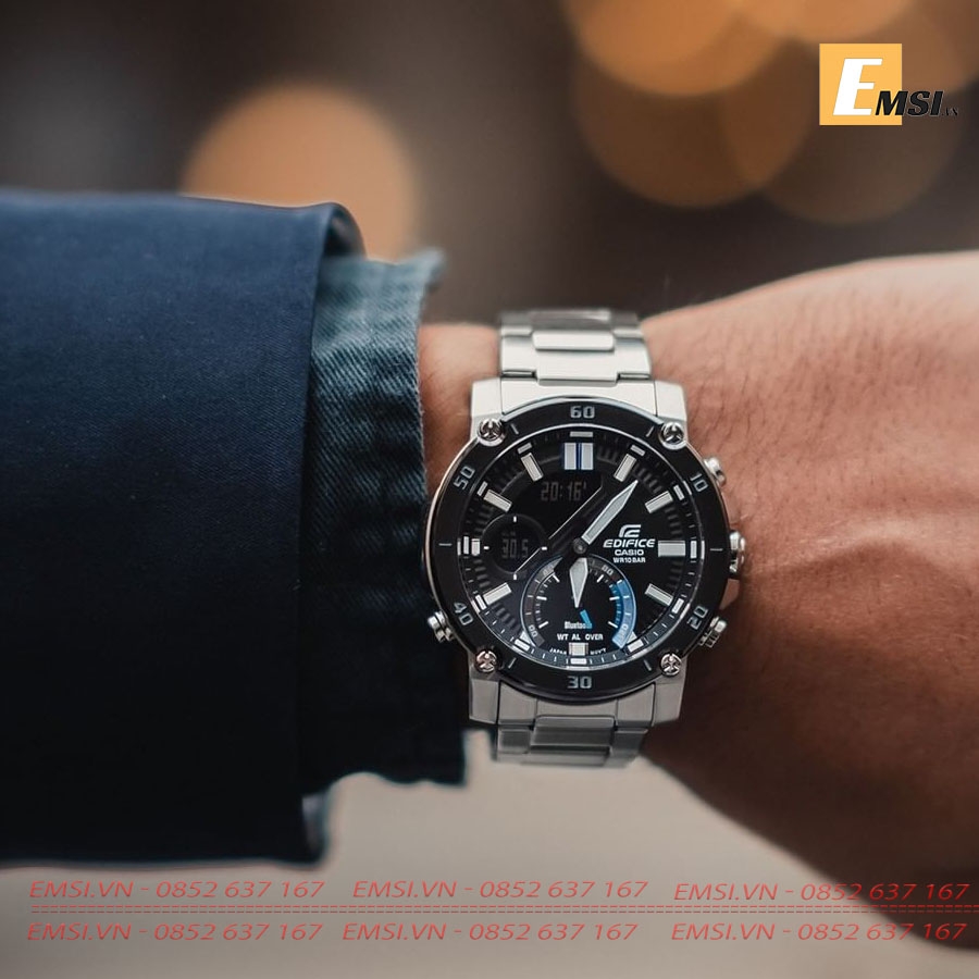 Edifice ECB-20DB-1ADF - Đồng Hồ Nam - Pin/Quartz - Size Mặt 46mm - Kính Khoáng EMSI.VN