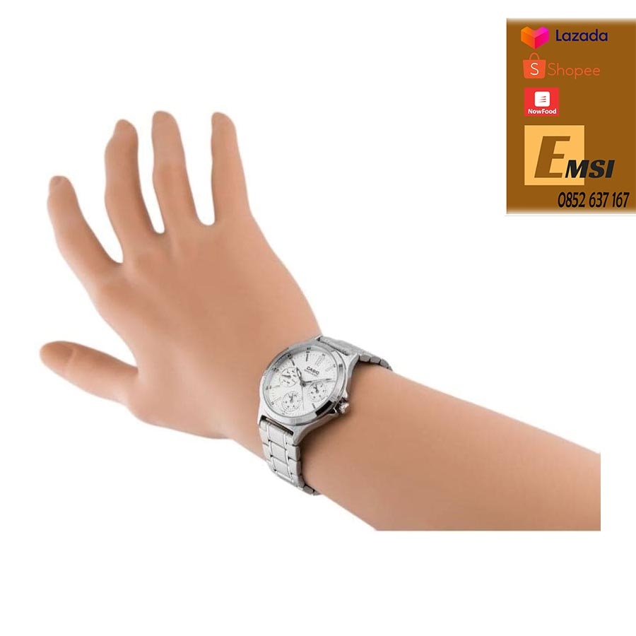 Đồng hồ Casio Nam MTP-V300D-7A | đồng hồ na dây thép mặt trắng | 41MM