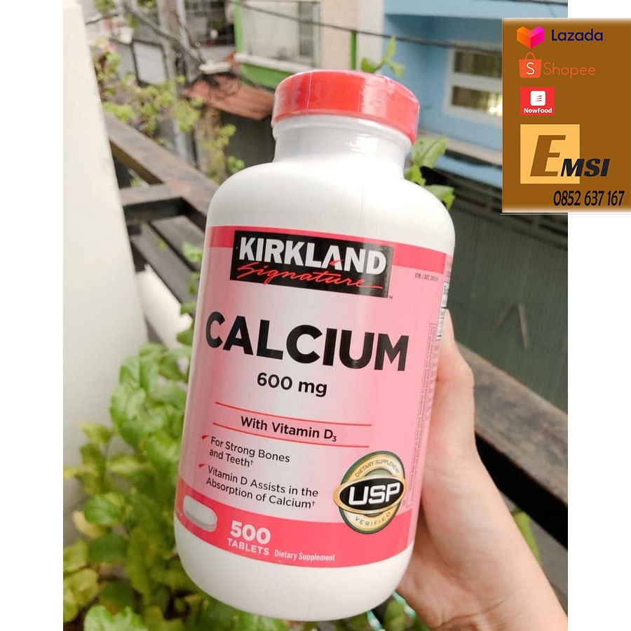 Kirkland Viên Uống Hỗ Trợ Bổ Sung Canxi 600mg & Vitamin D3 Calcium 500 Viên